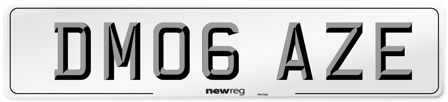 DM06 AZE Number Plate from New Reg